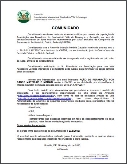 comunicado orientacao